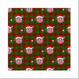 christmas pig Posters and Art